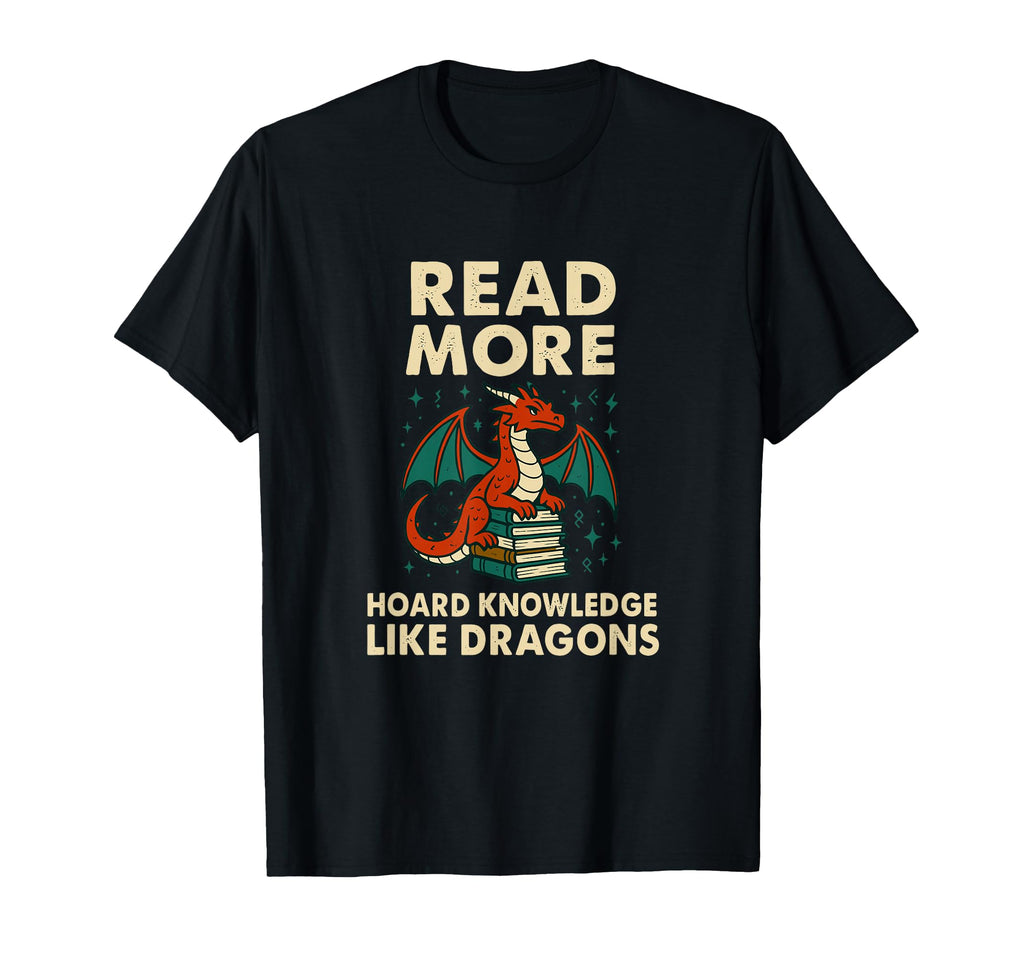 Funny Dragon Reading Fantasy Book Lover T-Shirt - Novelty Apparel Men Women - T-Shirt, Sweatshirt, Hoodie