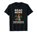 Funny Dragon Reading Fantasy Book Lover T-Shirt - Novelty Apparel Men Women - T-Shirt, Sweatshirt, Hoodie