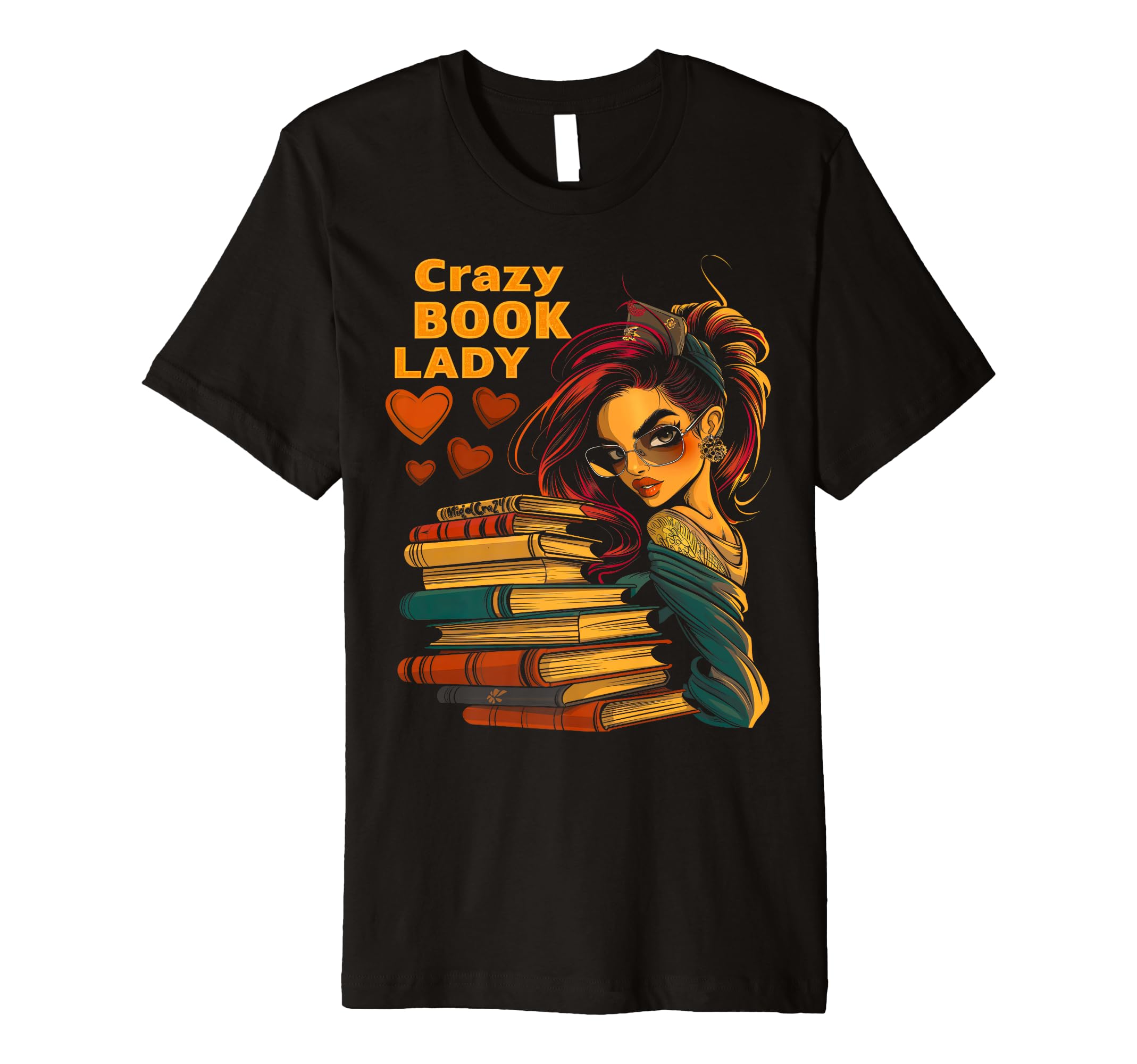 Crazy Book Lady Dark Romance Reader T-Shirt - Custom Art Print Men Women - T-Shirt, Sweatshirt, Hoodie