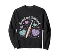 Hooked And Unbothered Crochet Yarn Sweatshirt - Minimalist Print Men Women - T-Shirt, Sweatshirt, Hoodie