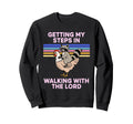 Getting My Steps Walking Lord Raccoon Sweatshirt - Minimalist Print Unisex - T-Shirt, Sweatshirt, Hoodie