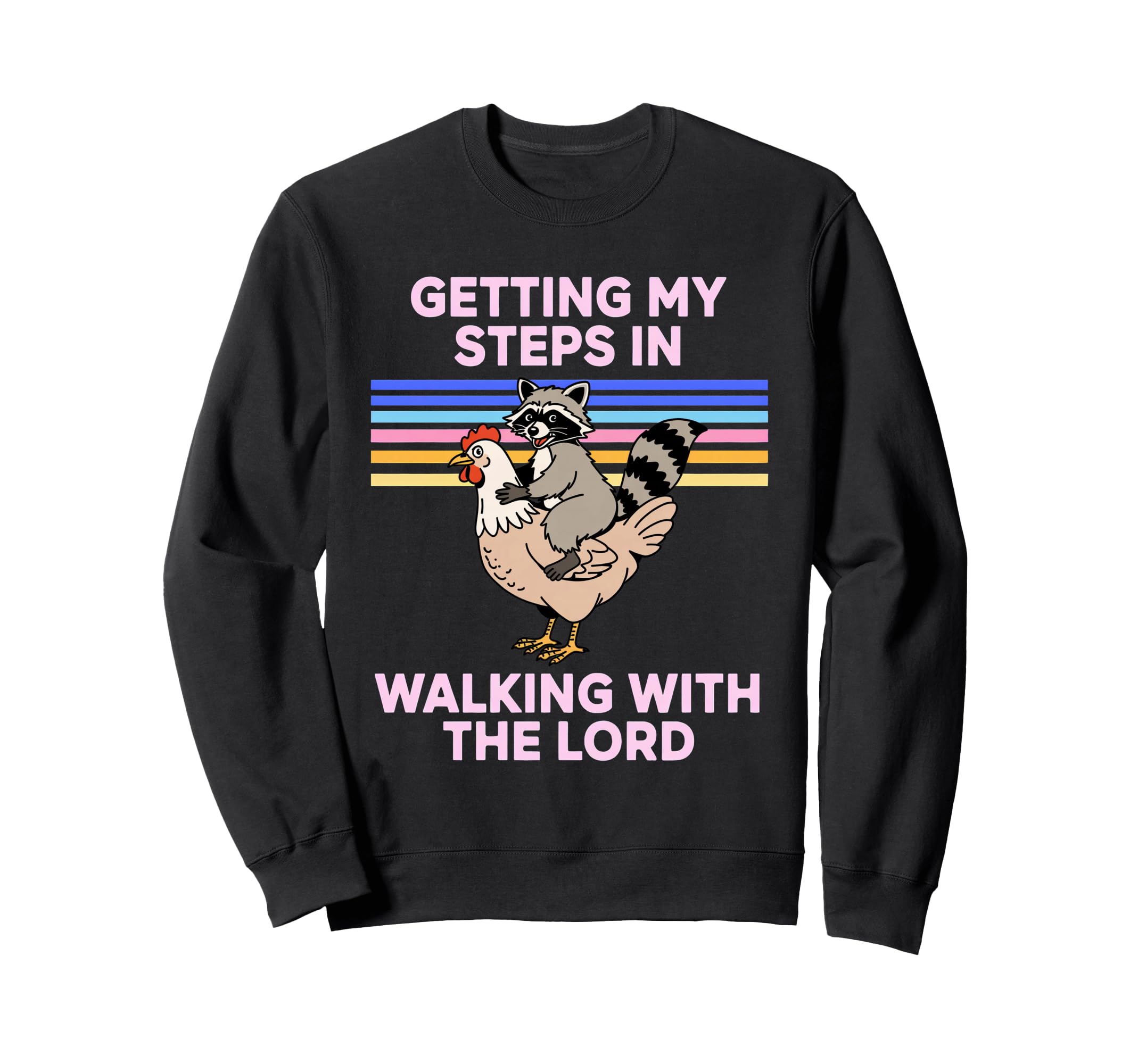 Getting My Steps Walking Lord Raccoon Sweatshirt - Minimalist Print Unisex - T-Shirt, Sweatshirt, Hoodie