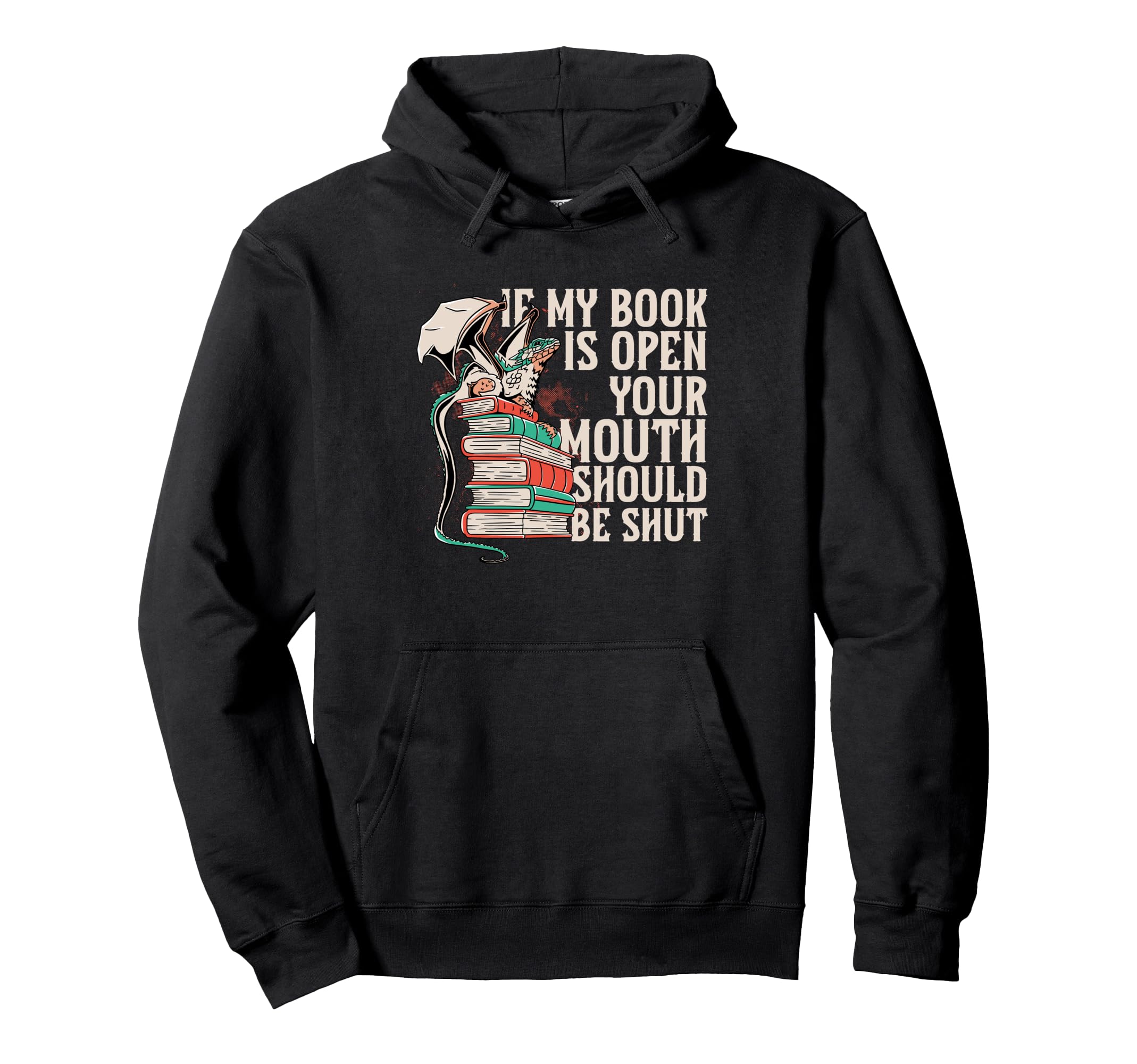 Dragon Reading If My Book Is Open Your Hoodie - Minimalist Print Unisex - T-Shirt, Sweatshirt, Hoodie