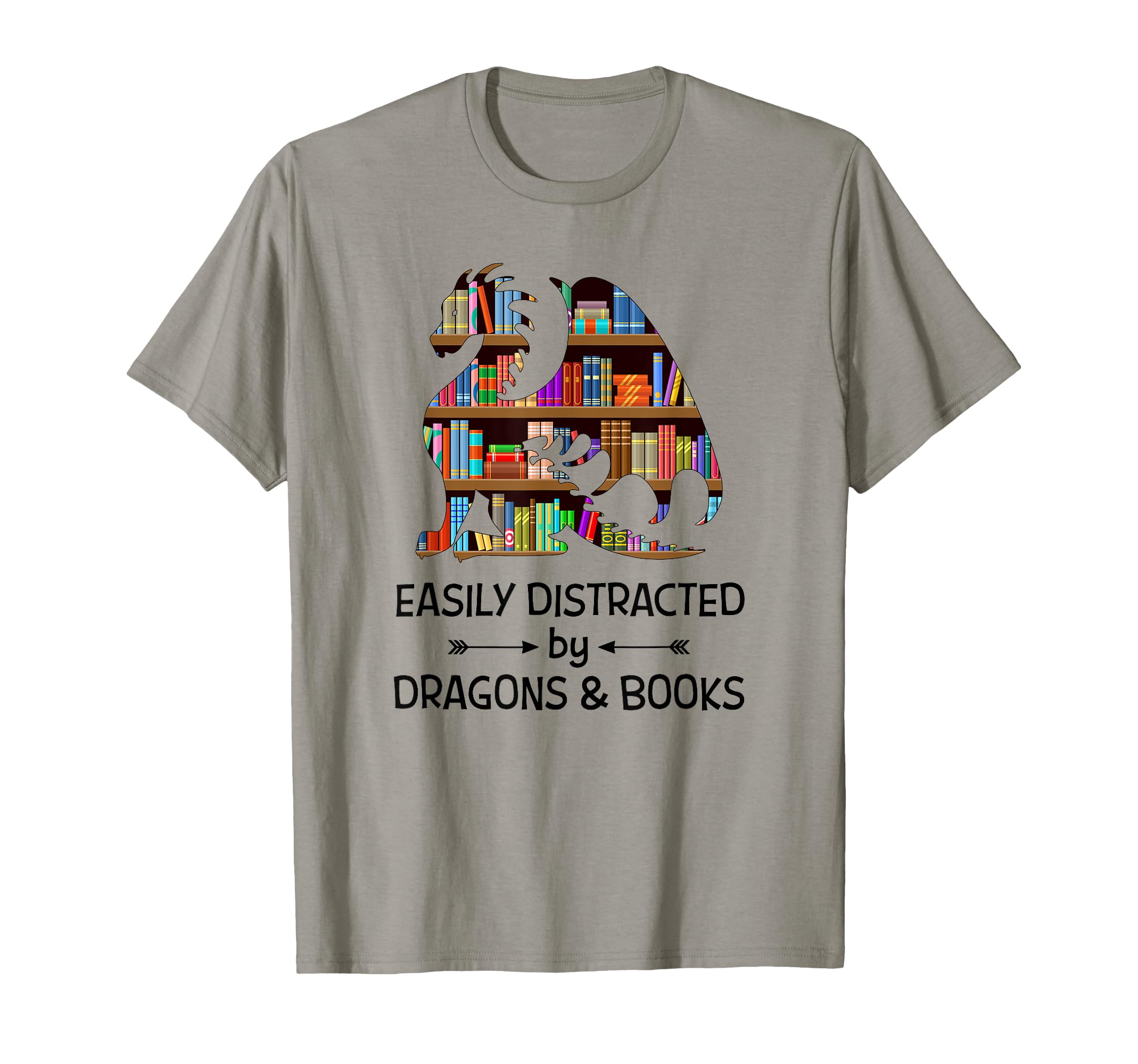 Easily Distracted Dragons And Books T-Shirt - Fun Novelty Design Men Women - T-Shirt, Sweatshirt, Hoodie