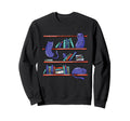 Cat Books Reading Lover Bookworm Sweatshirt - Custom Art Print Men Women - T-Shirt, Sweatshirt, Hoodie