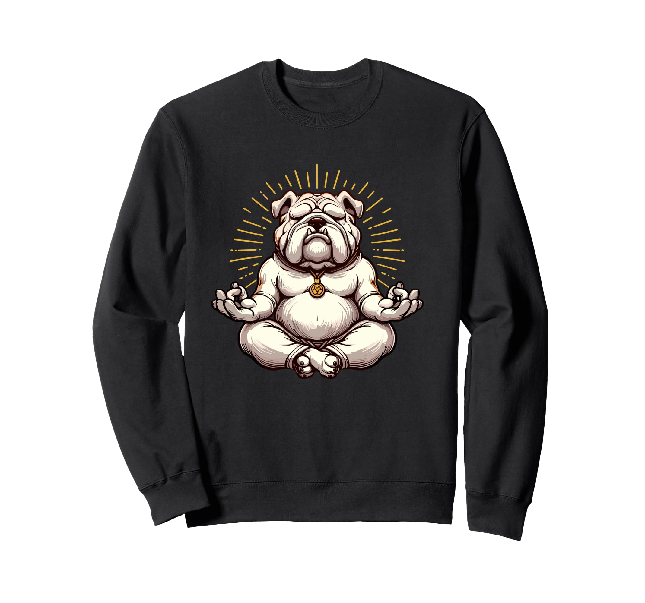 Meditation Bulldog Yoga Pose Relaxing Sweatshirt - Unique Graphic Unisex - T-Shirt, Sweatshirt, Hoodie