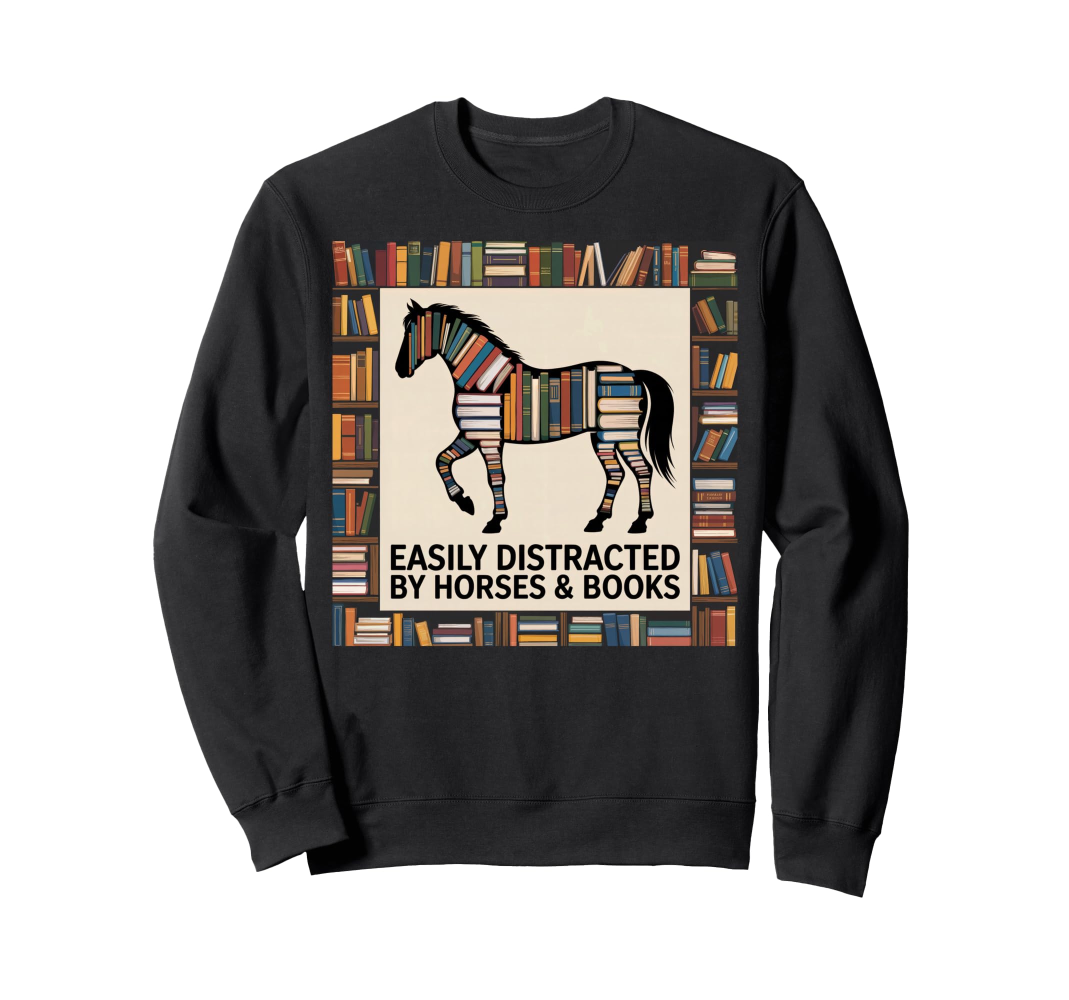 Horse Stuff Books Nerds Wild Horses Sweatshirt - Custom Art Print Unisex - T-Shirt, Sweatshirt, Hoodie