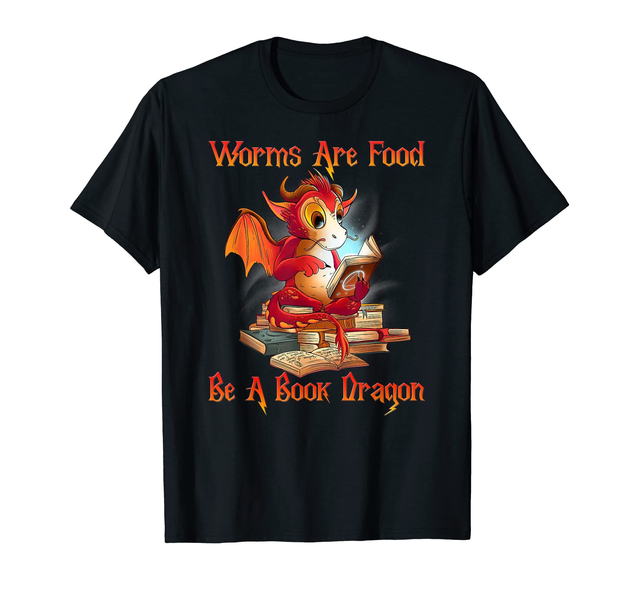 Be Book Dragon Not Book Worm Cartoon T-Shirt - Novelty Apparel Unisex - T-Shirt, Sweatshirt, Hoodie