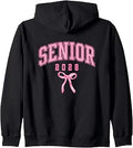 Senior Class of 2028 Bow Coquette Girl Pink Preppy Grad 28 Zip Hoodie Unisex T-shirt, Sweatshirt, Hoodie, Long Sleeve Tee - T-Shirt, Sweatshirt, Hoodie