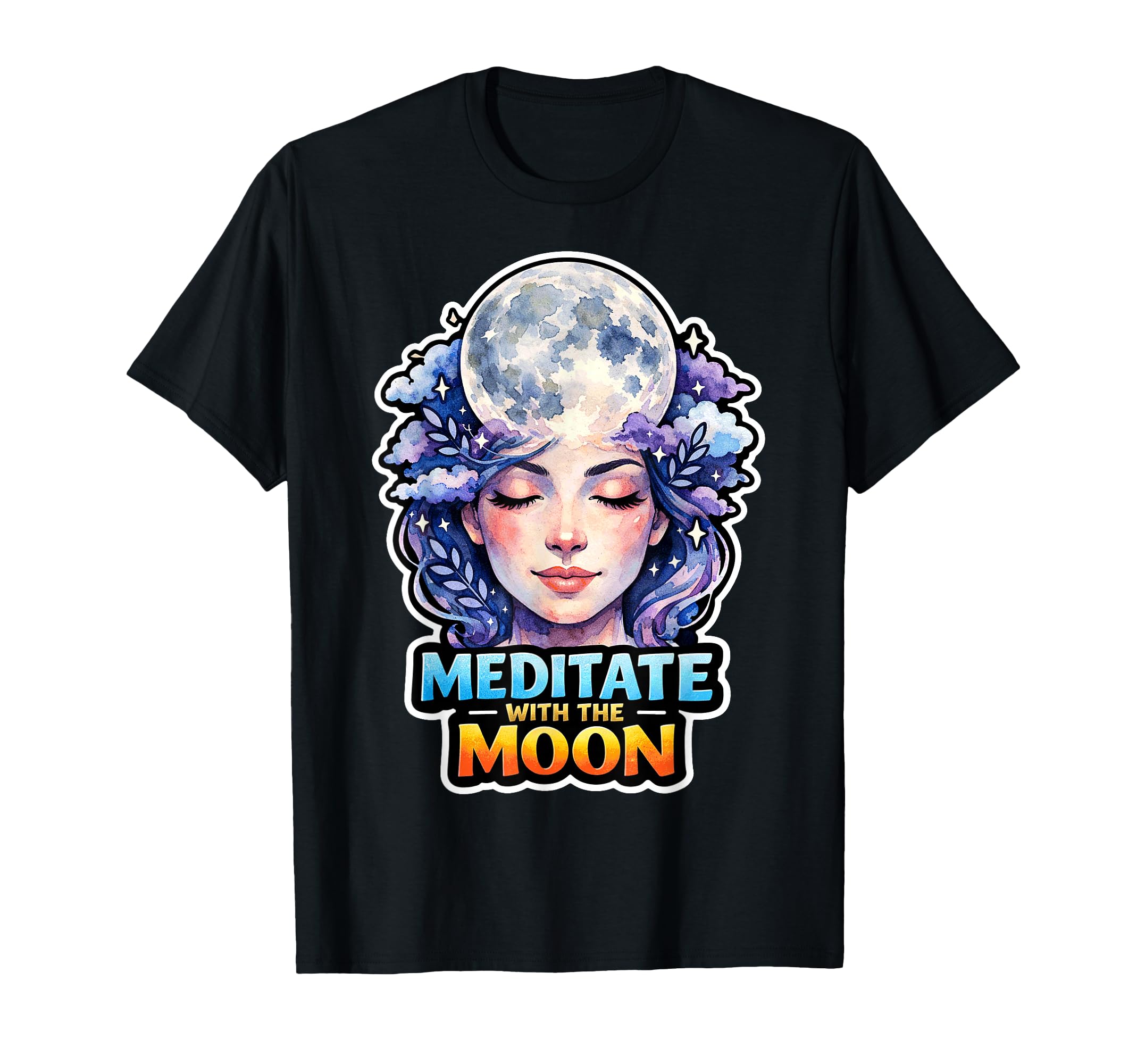 Moon Meditation Lunar Mindfulness T-Shirt - Streetwear Style Men Women - T-Shirt, Sweatshirt, Hoodie