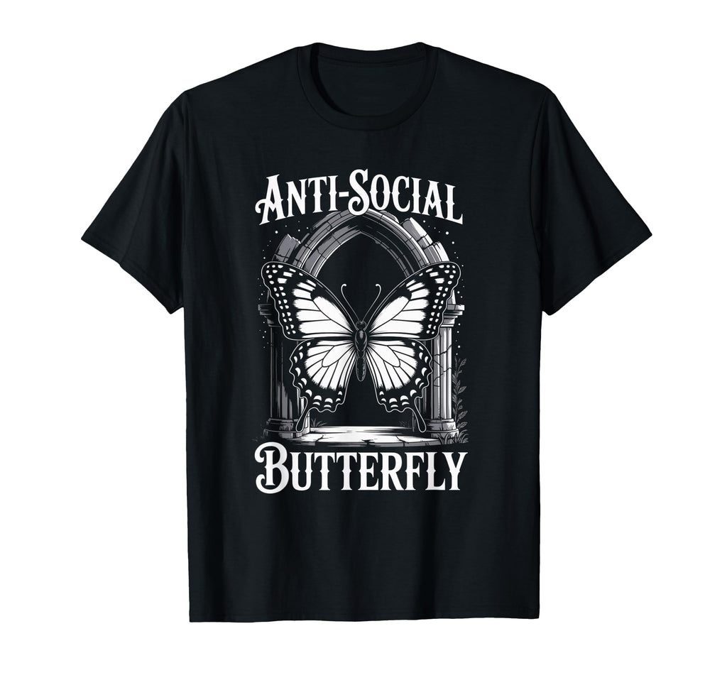 Gothic Antisocial Butterfly Aesthetic T-Shirt - Graphic Print for Adults - T-Shirt, Sweatshirt, Hoodie