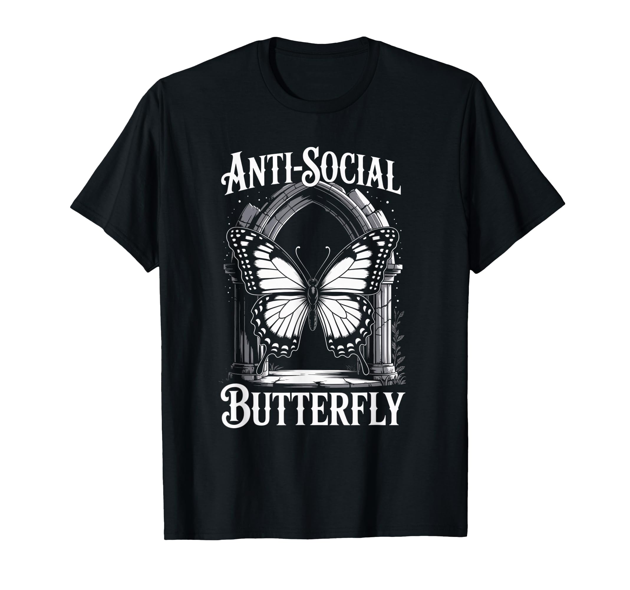Gothic Antisocial Butterfly Aesthetic T-Shirt - Graphic Print for Adults - T-Shirt, Sweatshirt, Hoodie