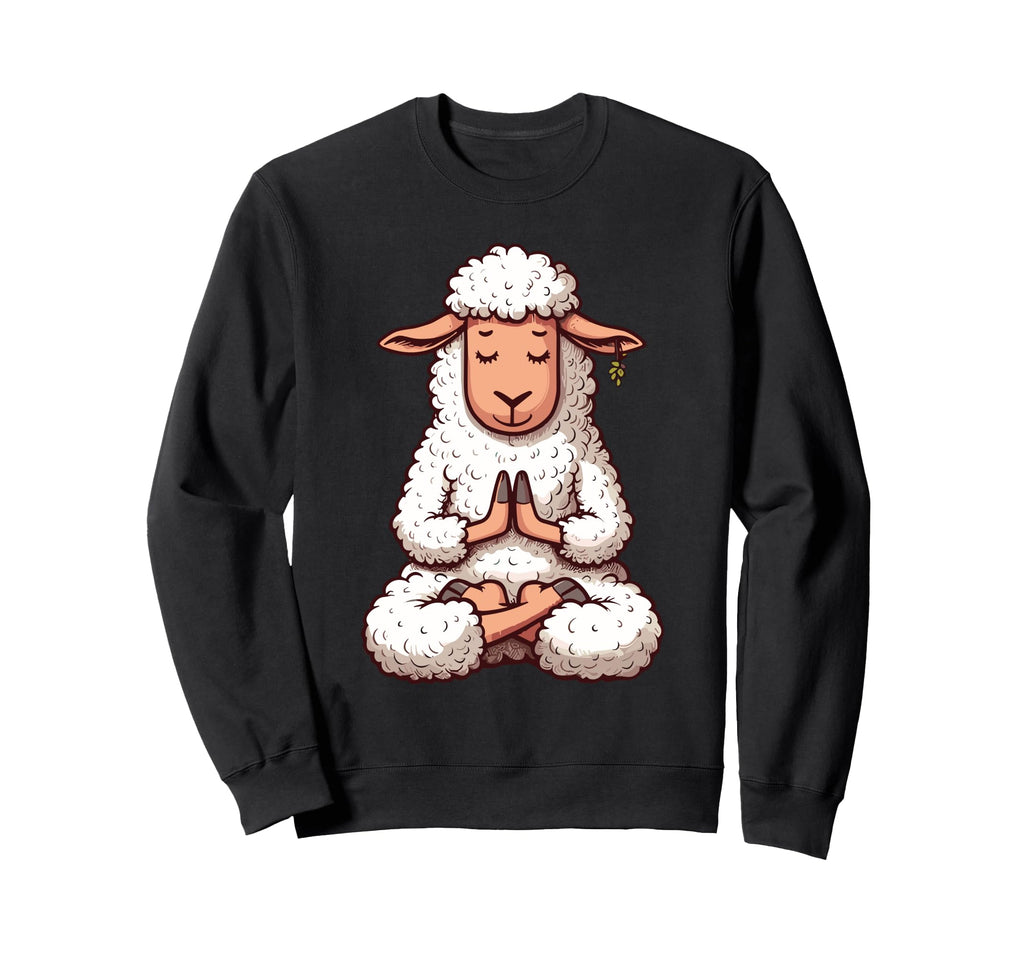 Meditation Sheep Yoga Pose Sweatshirt - Aesthetic Graphic Men Women - T-Shirt, Sweatshirt, Hoodie