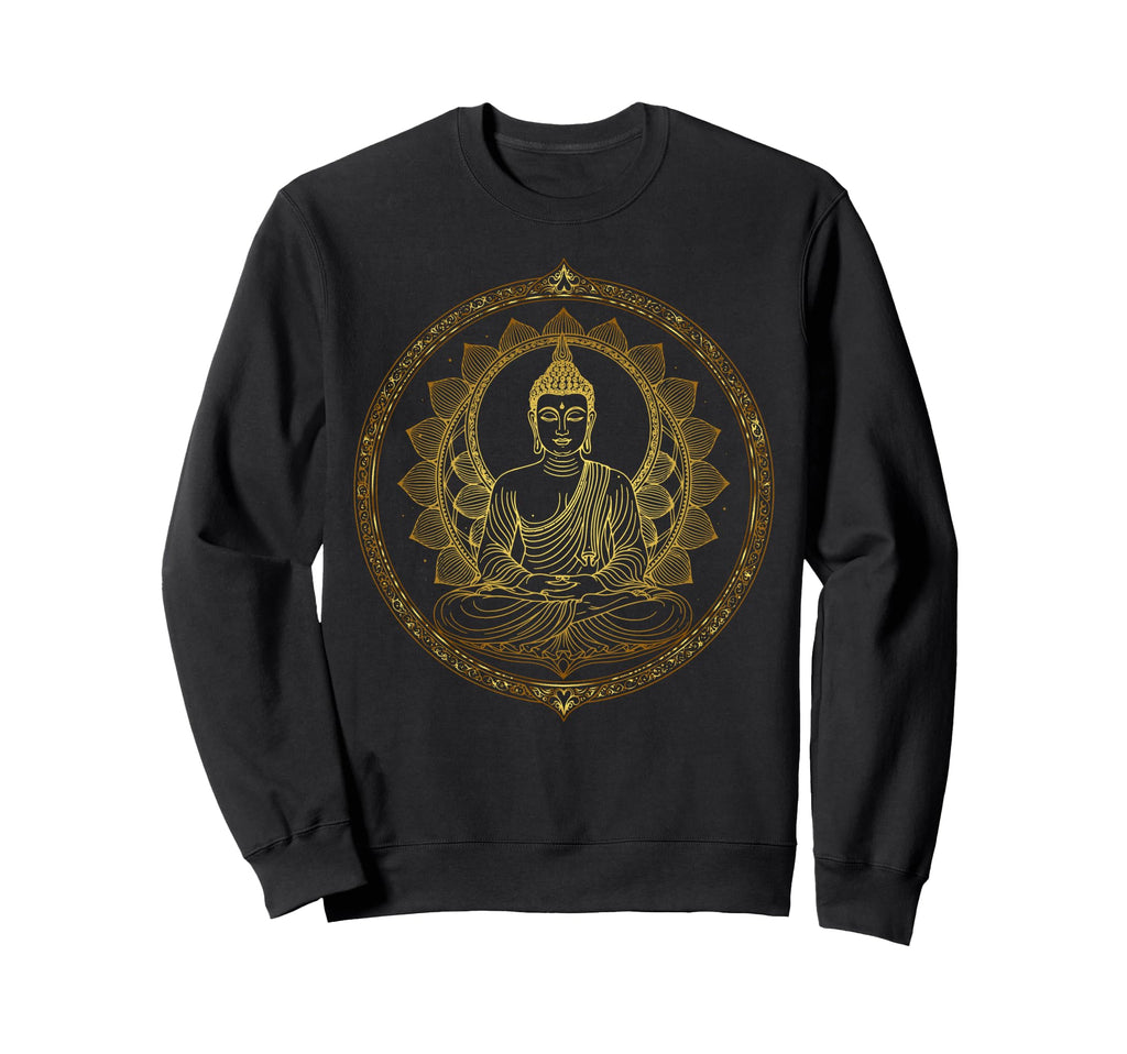 Spiritual Buddha Meditation Minimal Sweatshirt - Graphic Print for Adults - T-Shirt, Sweatshirt, Hoodie