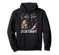 Cats Everybody Gnome Books Coffee Lover Hoodie - Minimalist Print Men Women - T-Shirt, Sweatshirt, Hoodie