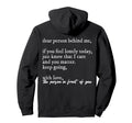 Dear Person Behind Me You Enough Hoodie - Fun Novelty Design Men Women - T-Shirt, Sweatshirt, Hoodie