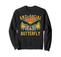 Anti Social Butterfly Introvert Sweatshirt - Aesthetic Graphic for Adults - T-Shirt, Sweatshirt, Hoodie