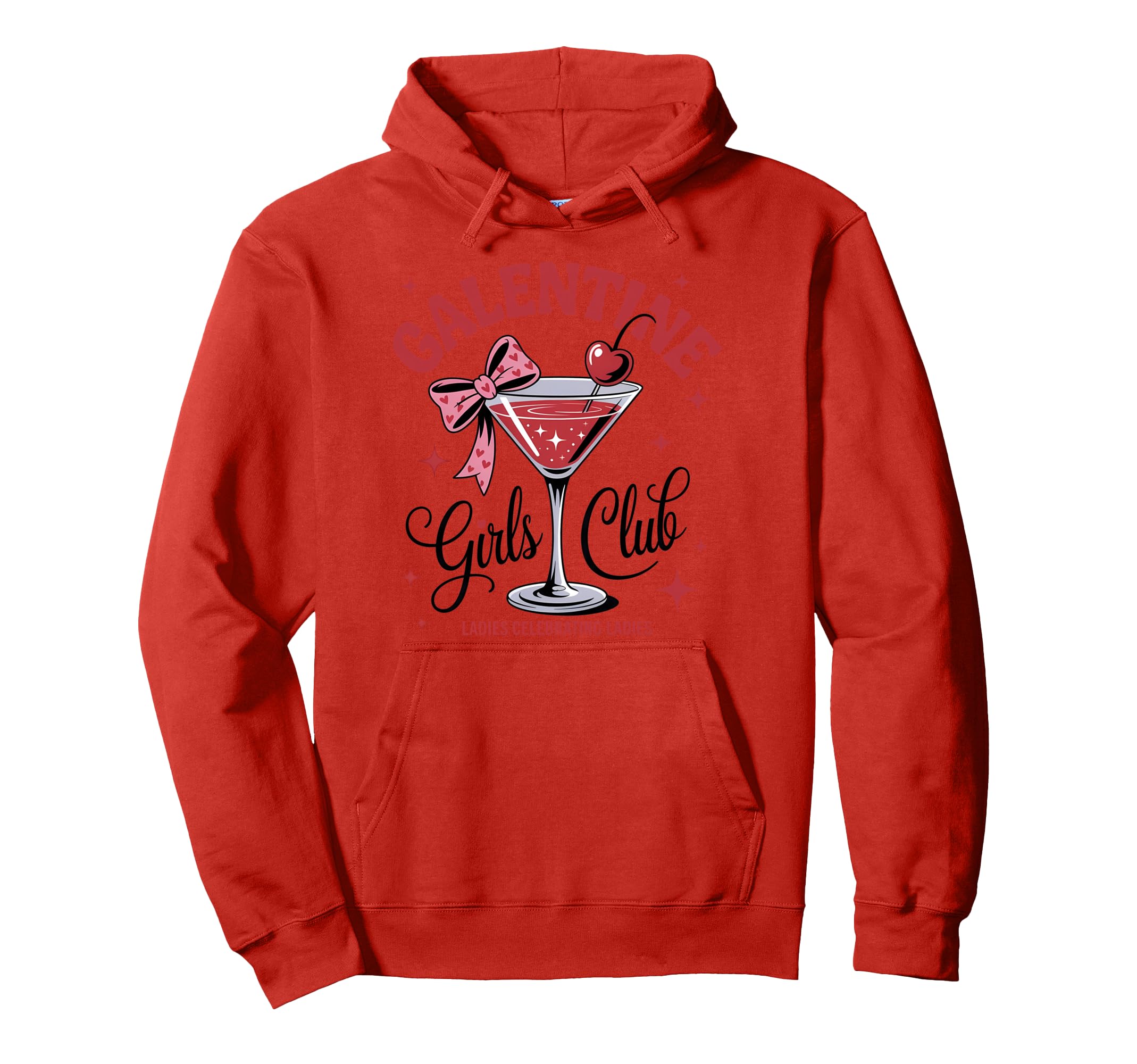 Happy Galentine Club Cocktail Coquette Hoodie - Aesthetic Graphic Unisex - T-Shirt, Sweatshirt, Hoodie