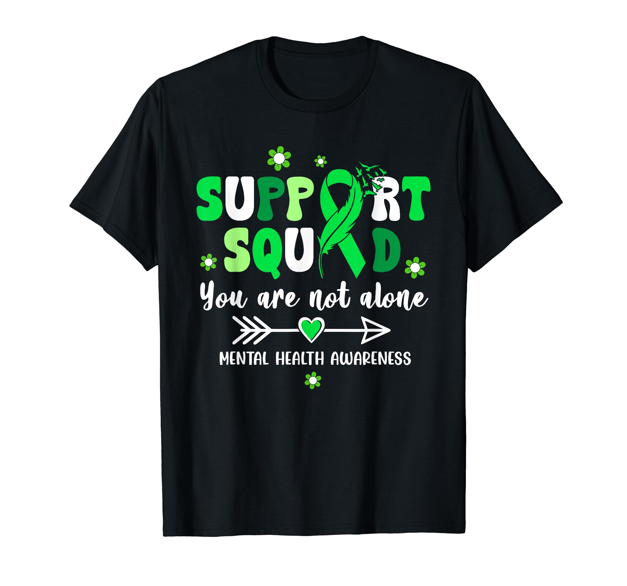 Groovy Support Squad Green Ribbon T-Shirt - Trendy Graphic for Adults - T-Shirt, Sweatshirt, Hoodie
