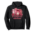 All Booked Valentines Coquette Bow Book Hoodie - Minimalist Print Unisex - T-Shirt, Sweatshirt, Hoodie
