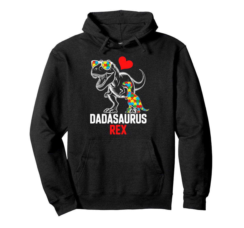 Autism Dad Dinosaur Father Autistic Child Hoodie - Trendy Graphic Unisex - T-Shirt, Sweatshirt, Hoodie