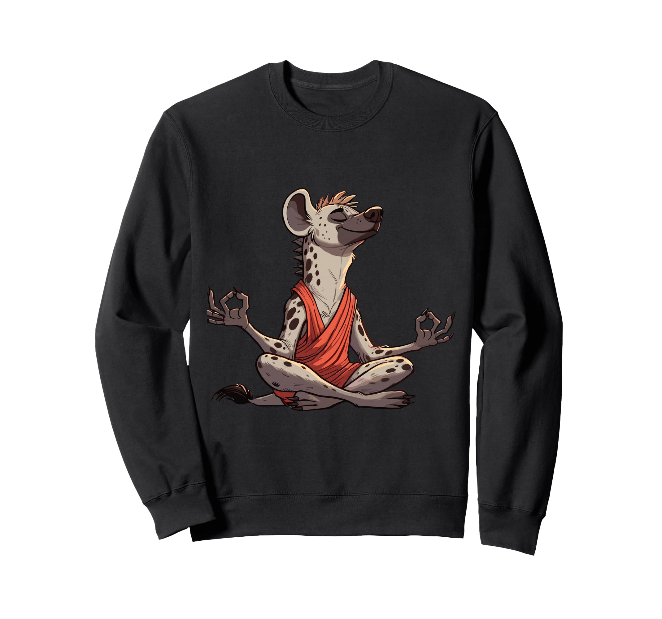 Meditation Hyena Yoga Pose Relaxing Sweatshirt - Trendy Graphic for Adults - T-Shirt, Sweatshirt, Hoodie