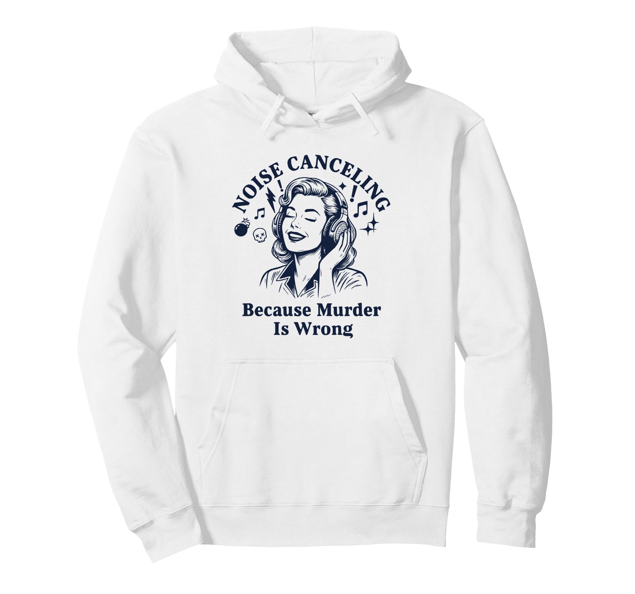 Noise Canceling Sarcastic Quiet Hoodie - Graphic Print Men Women - T-Shirt, Sweatshirt, Hoodie