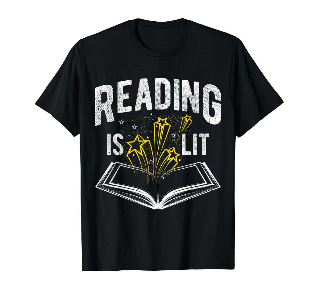 Reading Is Lit Reading Enthusiasm T-Shirt - Aesthetic Graphic Unisex - T-Shirt, Sweatshirt, Hoodie