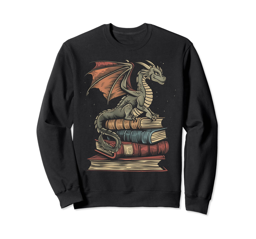 Dragon Fantasy Book Lover Book Sweatshirt - Aesthetic Graphic Men Women - T-Shirt, Sweatshirt, Hoodie