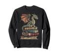 Dragon Fantasy Book Lover Book Sweatshirt - Aesthetic Graphic Men Women - T-Shirt, Sweatshirt, Hoodie