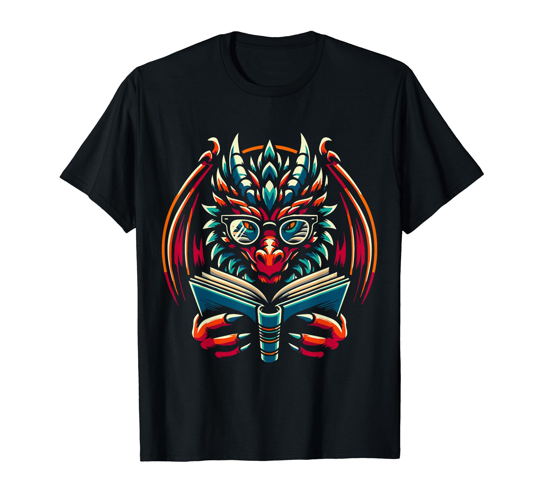 Dragon Reading Book Dragon Enthusiast T-Shirt - Fun Novelty Design Unisex - T-Shirt, Sweatshirt, Hoodie