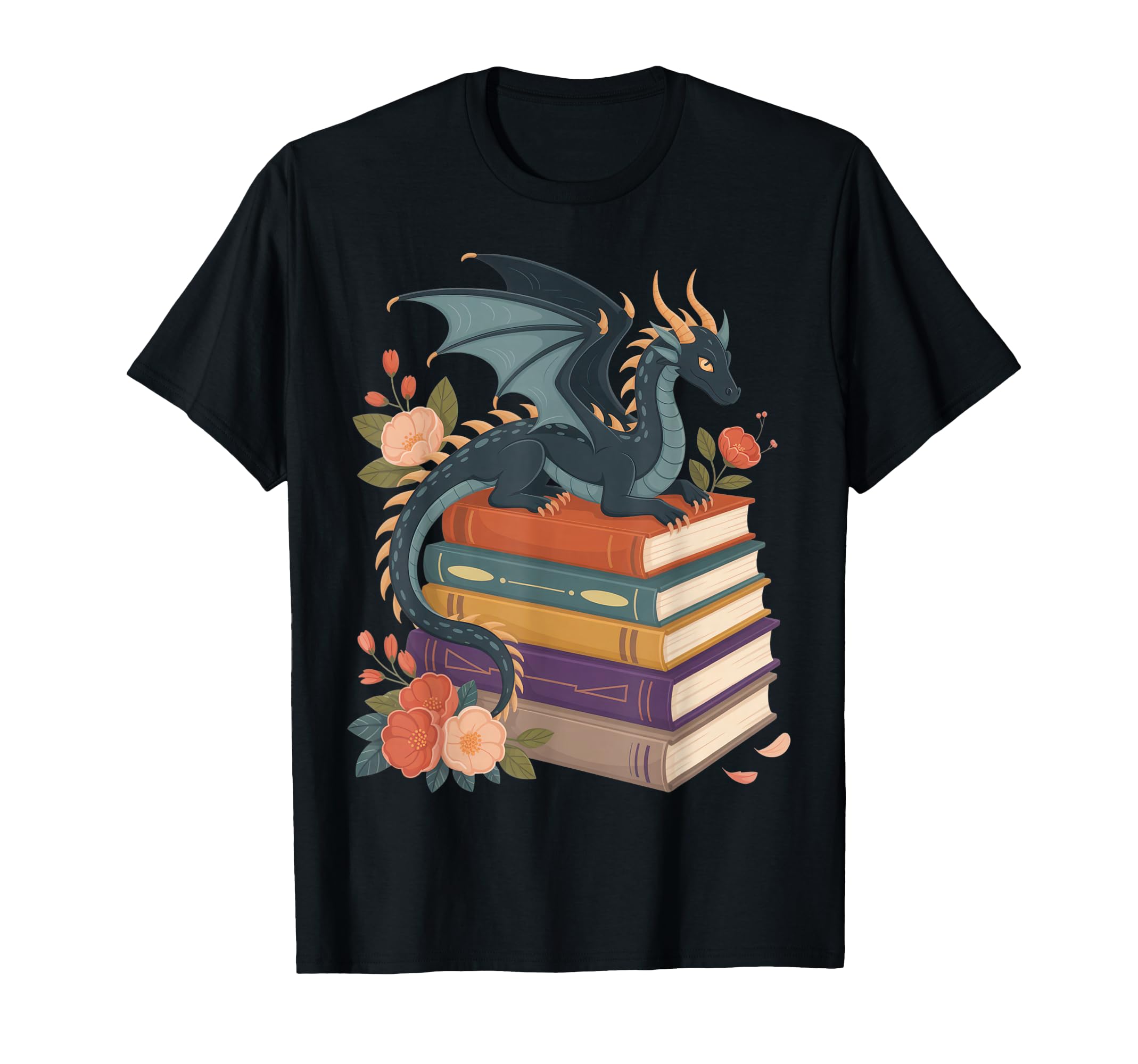 Whimsical Dragon Book Lovers Fantasy T-Shirt - Novelty Apparel Unisex - T-Shirt, Sweatshirt, Hoodie