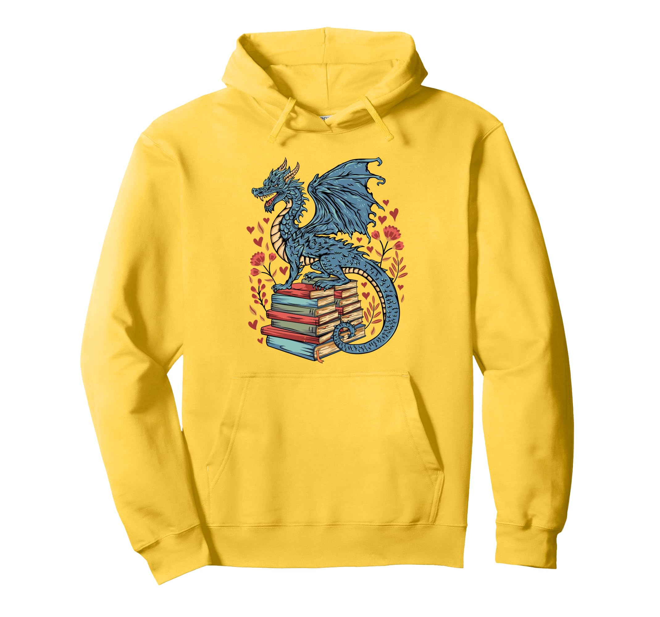 Dragon And Books Bookworm Reading Hoodie - Unique Graphic Men Women - T-Shirt, Sweatshirt, Hoodie