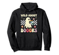 Wild About Books Checkered Ghost Hoodie - Custom Art Print for Adults - T-Shirt, Sweatshirt, Hoodie