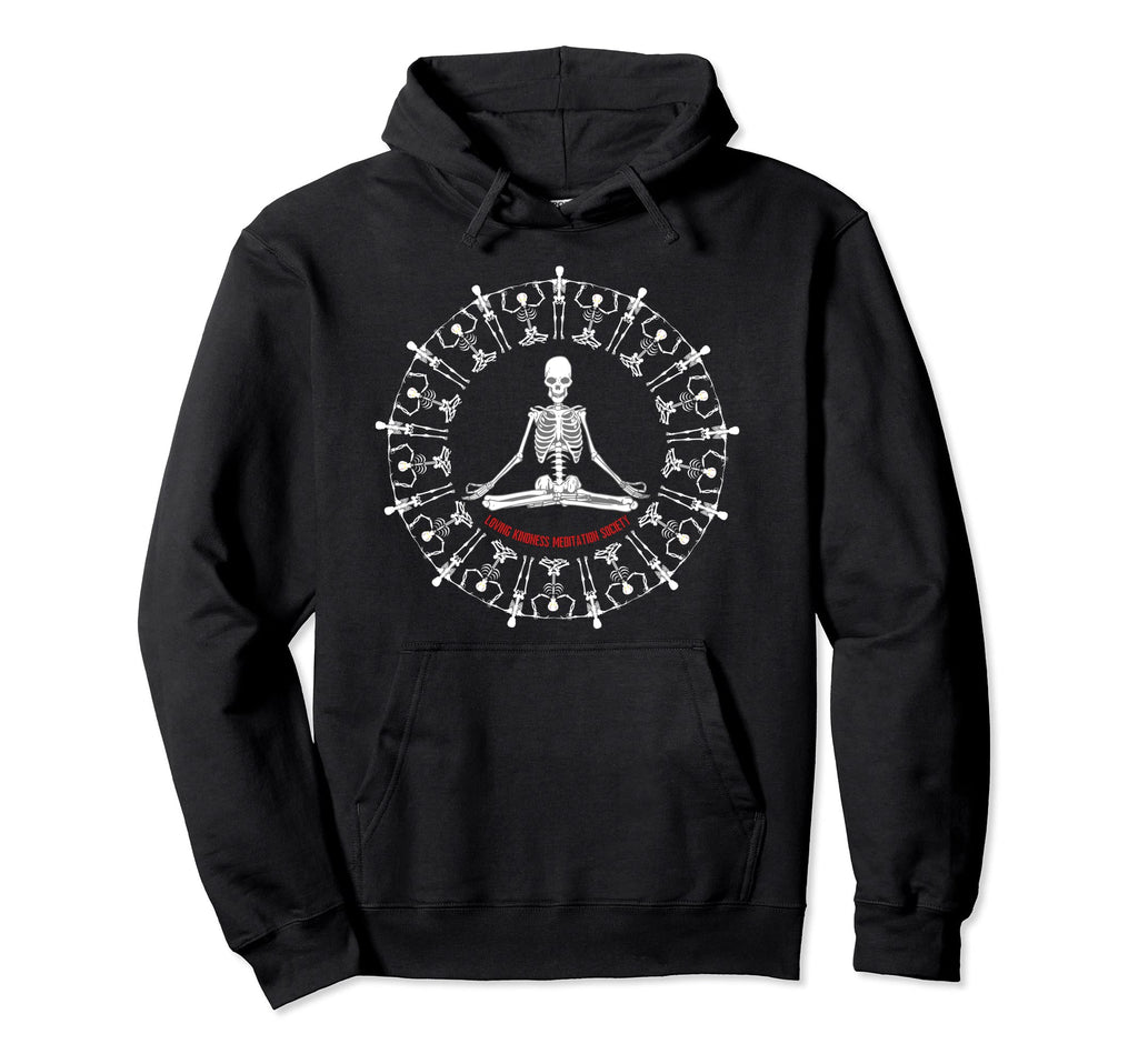Meditate Skeleton Mindfulness Yoga Hoodie - Unique Graphic Men Women - T-Shirt, Sweatshirt, Hoodie