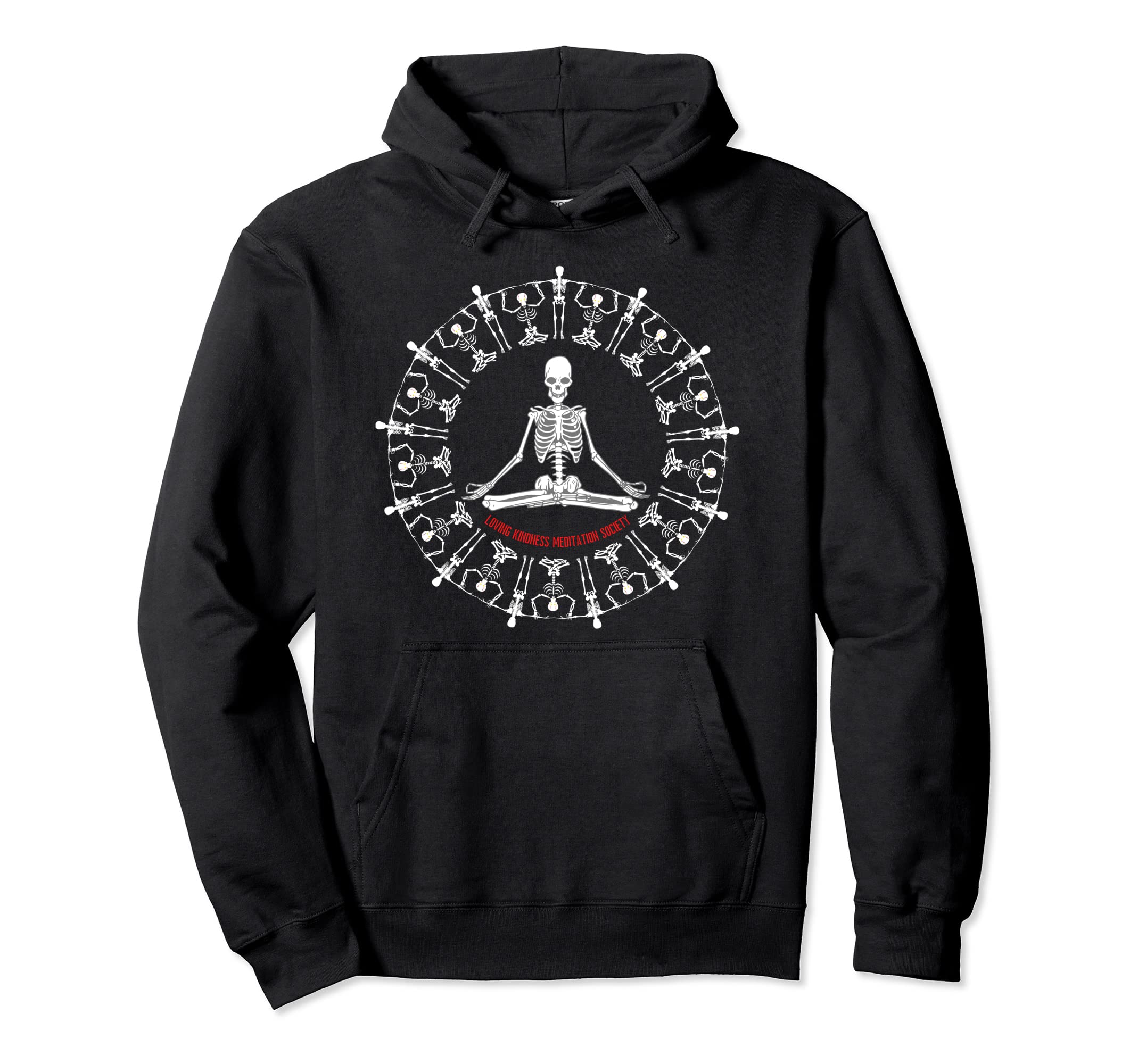 Meditate Skeleton Mindfulness Yoga Hoodie - Unique Graphic Men Women - T-Shirt, Sweatshirt, Hoodie