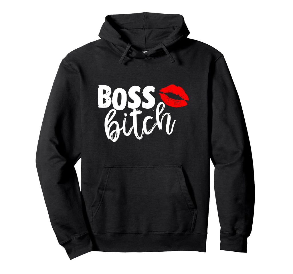 Boss Bitch Lips Powerful Brains Beauty Hoodie - Minimalist Print Men Women - T-Shirt, Sweatshirt, Hoodie