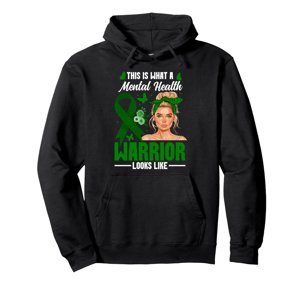 Mental Health Awareness Warrior Mental Hoodie - Minimalist Print Men Women - T-Shirt, Sweatshirt, Hoodie