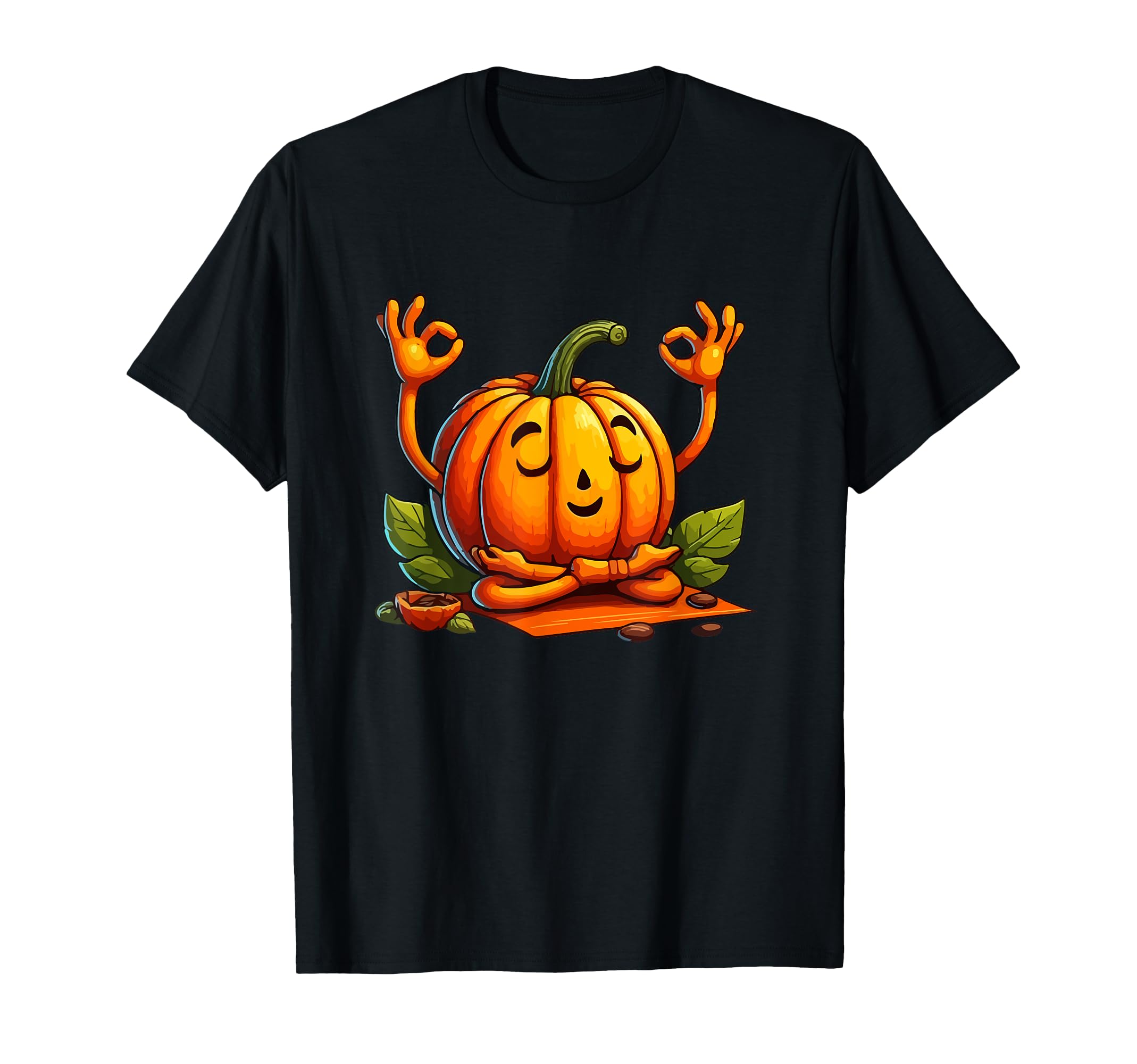 Meditation Pumpkin Yoga Pose Relaxing T-Shirt - Novelty Apparel for Adults - T-Shirt, Sweatshirt, Hoodie