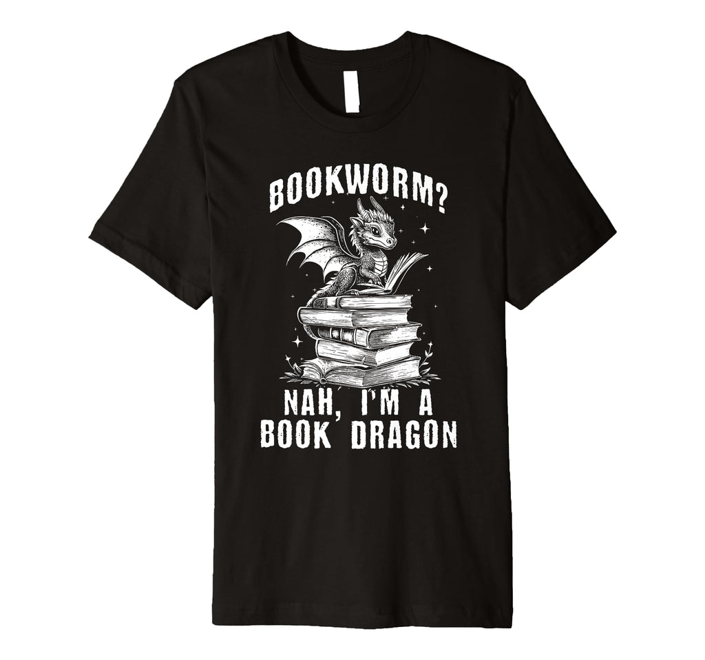 Book Dragon Funny Bookworm Dragon T-Shirt - Graphic Print Men Women - T-Shirt, Sweatshirt, Hoodie