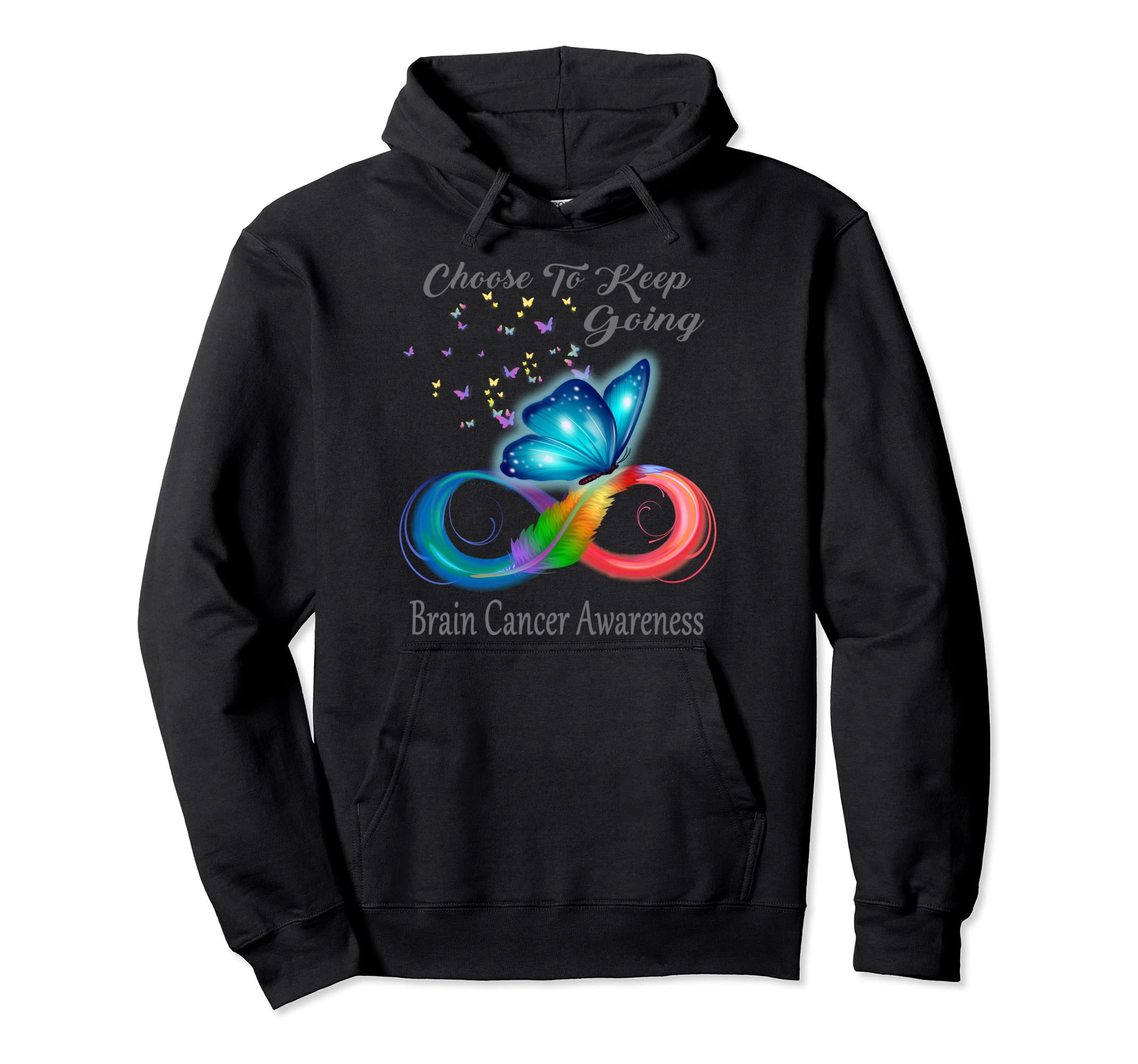 Butterfly Choose To Keep Going Brain Hoodie - Unique Graphic Men Women - T-Shirt, Sweatshirt, Hoodie