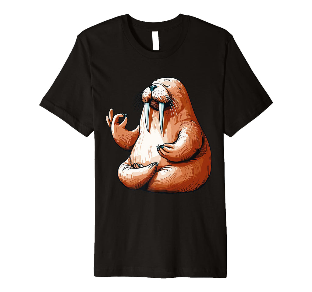 Meditation Walrus Yoga Pose T-Shirt - Casual Everyday Wear for Adults - T-Shirt, Sweatshirt, Hoodie