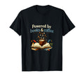 Powered Books And Coffee Book Lover T-Shirt - Unique Graphic Unisex - T-Shirt, Sweatshirt, Hoodie
