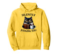 Silently Judging You Funny Cat Nerd Book Hoodie - Graphic Print Unisex - T-Shirt, Sweatshirt, Hoodie