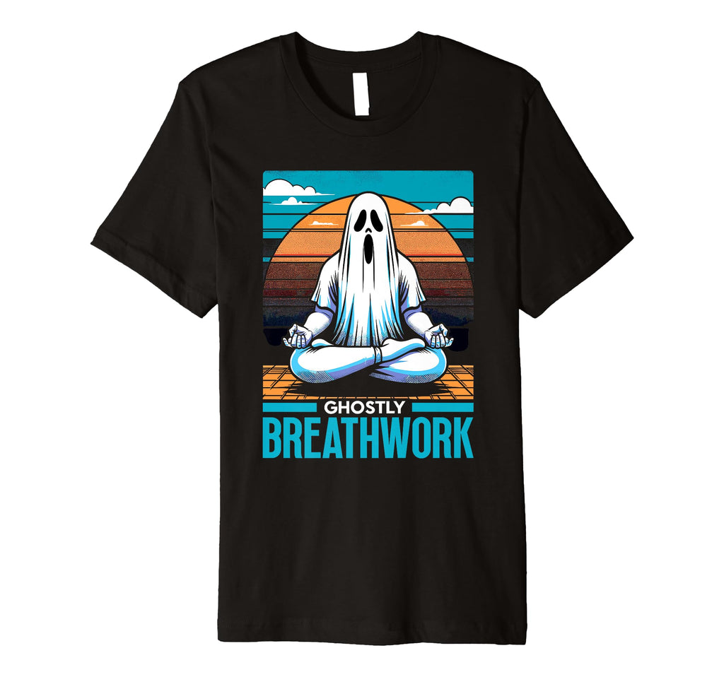 Ghost Monster Meditation Mindfulness T-Shirt - Minimalist Print Men Women - T-Shirt, Sweatshirt, Hoodie