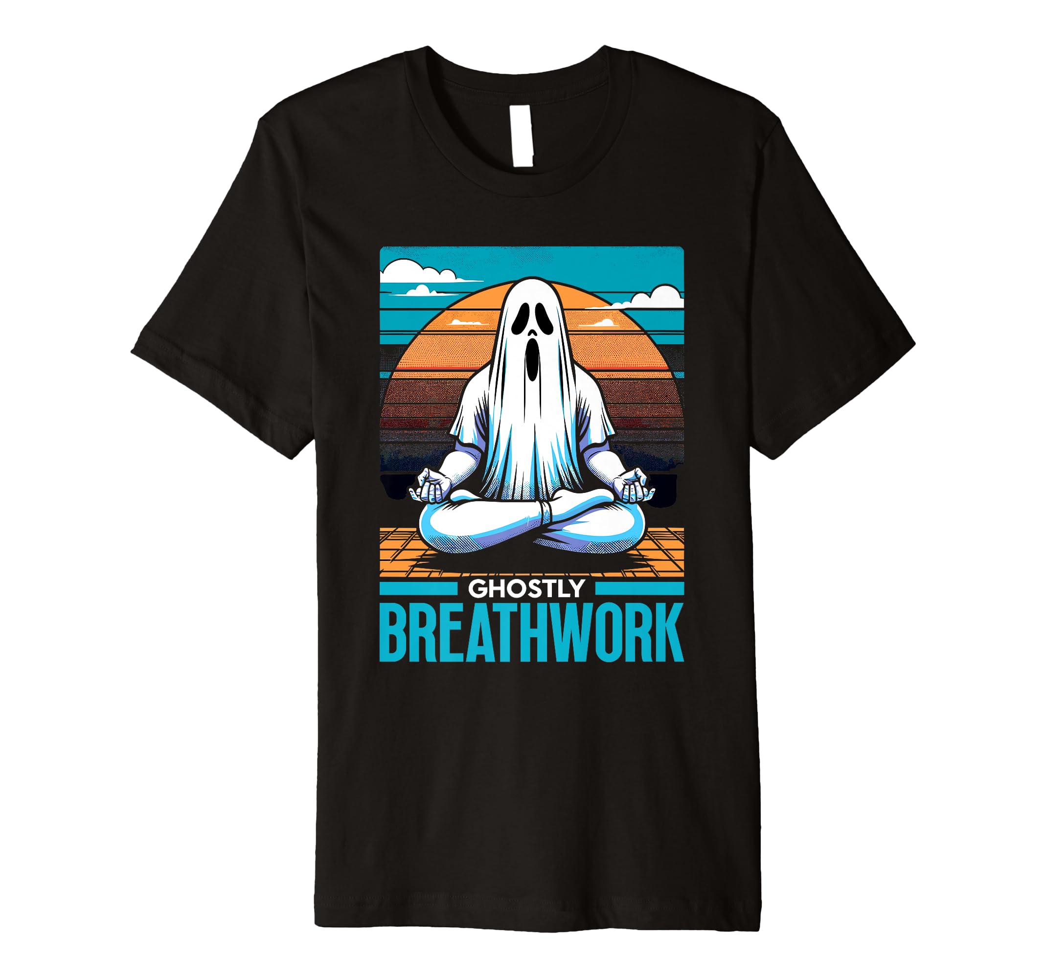 Ghost Monster Meditation Mindfulness T-Shirt - Minimalist Print Men Women - T-Shirt, Sweatshirt, Hoodie