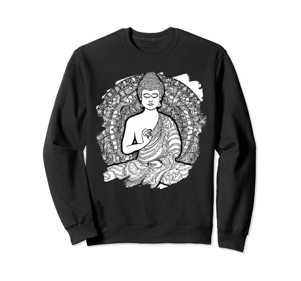 Zen Buddha Mandala Spiritual Asian Sweatshirt - Minimalist Print Unisex - T-Shirt, Sweatshirt, Hoodie