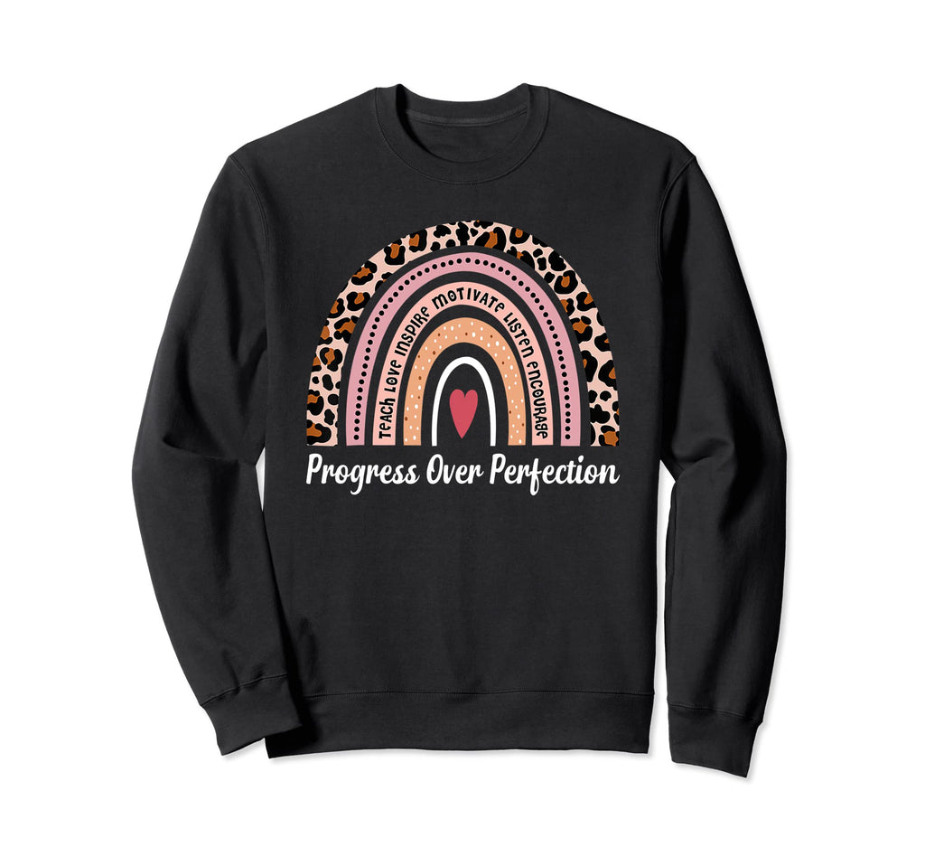 Leopard Rainbow Progress Over Sweatshirt - Aesthetic Graphic for Adults - T-Shirt, Sweatshirt, Hoodie