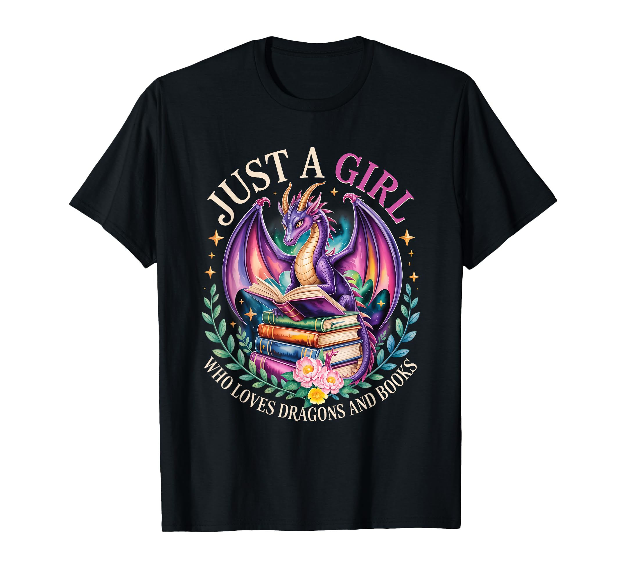 Just Who Loves Dragons And Books Reader T-Shirt - Novelty Apparel Unisex - T-Shirt, Sweatshirt, Hoodie