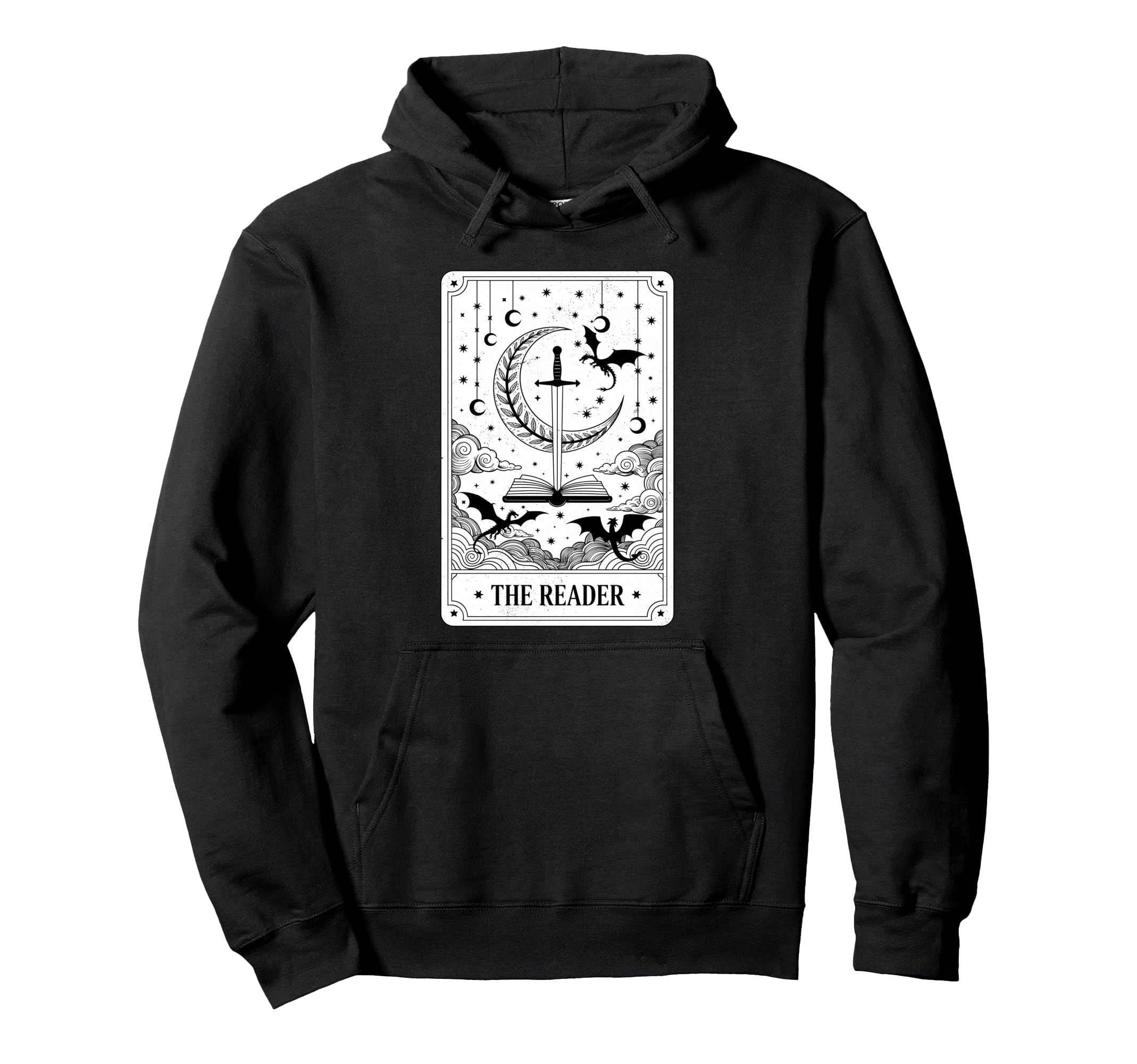 Reader Tarot Card Bookworm Books Lover Hoodie - Unique Graphic Men Women - T-Shirt, Sweatshirt, Hoodie